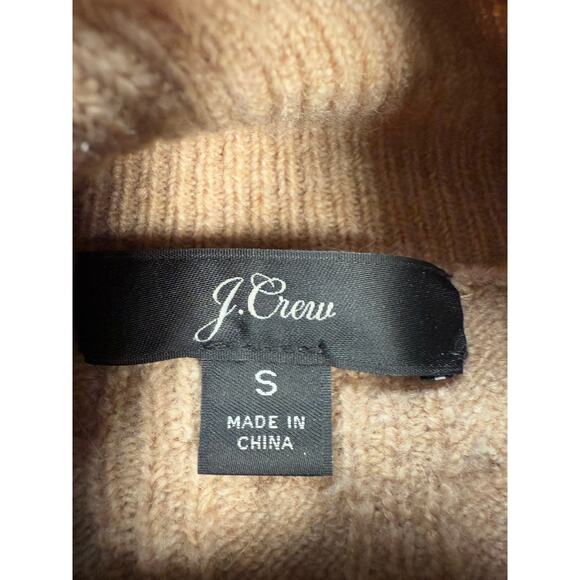 J.Crew Brown Wool Alpaca Cable Knit Ruffle Turtleneck Sweater Women’s Small - Picture 9 of 10